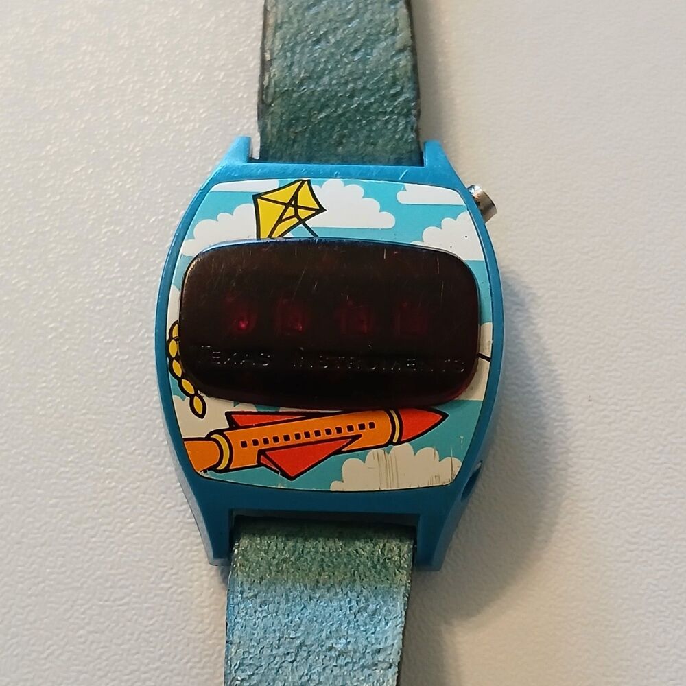 Parts/Repair VTG Texas Instruments Kids LED Watch Series 600 Rocket 5.25" Wrist